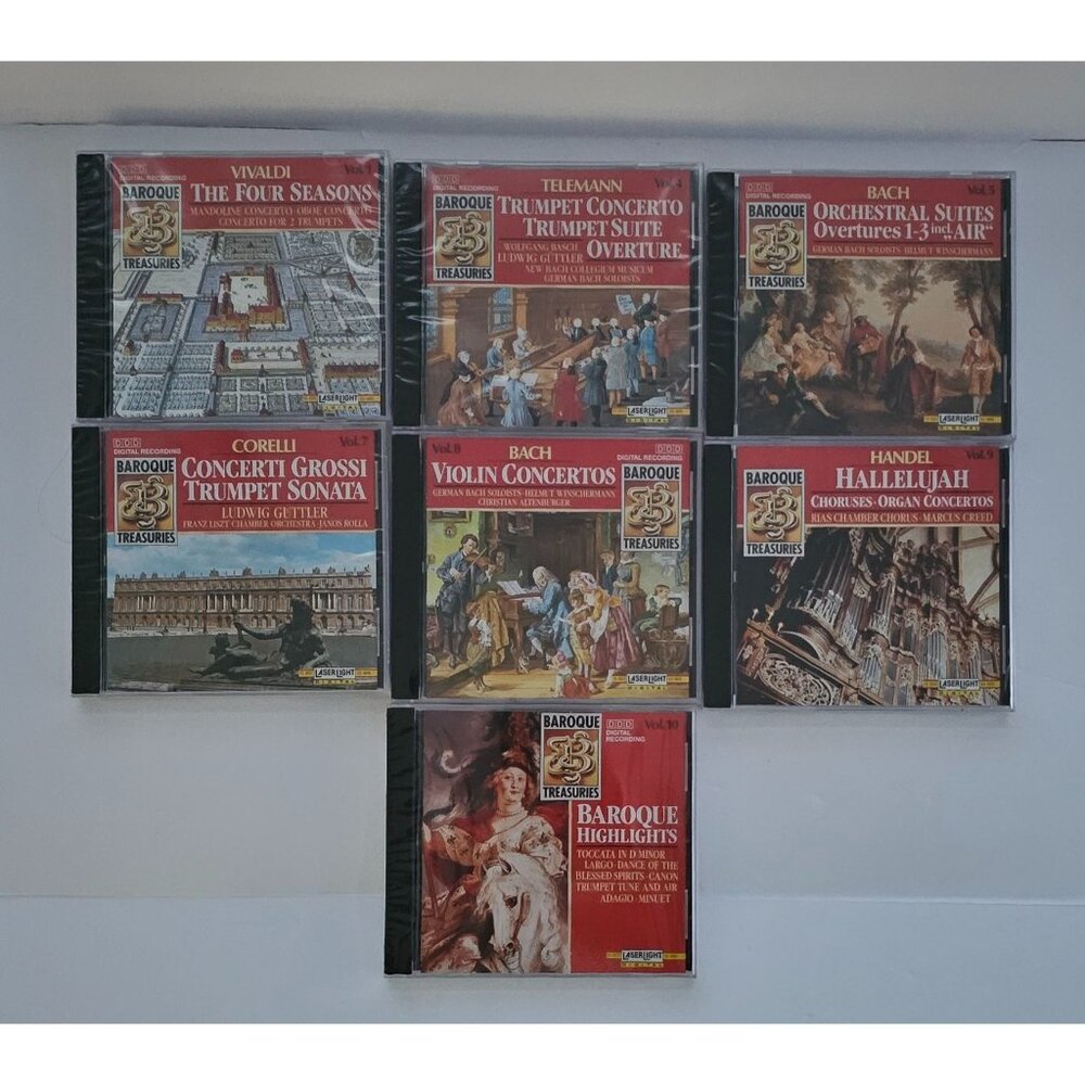 Lot of 7 Baroque Treasuries CDs: Vol. 1, 4, 5, 7, 8, 9, & 10‎